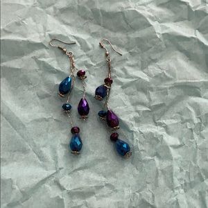 Blue and purple earrings